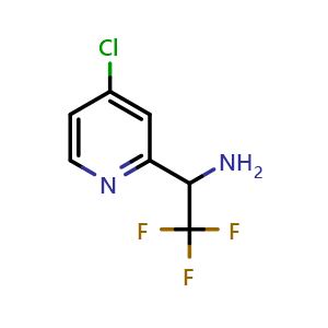 Chemical structure of 1-(4-chloropyridin-2-yl)-2,2,2-trifluoroethan-1-amine , CAS 1060809-07-5, AChemBlock S87346