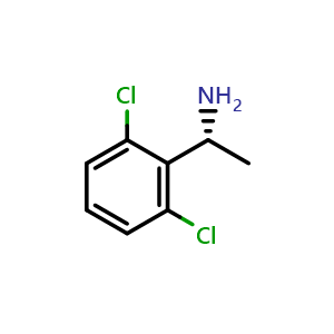 Chemical structure of (R)-1-(2,6-dichlorophenyl)ethan-1-amine , CAS 1131737-05-7, AChemBlock S87376