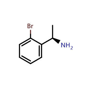 Chemical structure of (R)-1-(2-bromophenyl)ethan-1-amine , CAS 113974-24-6, AChemBlock S87382