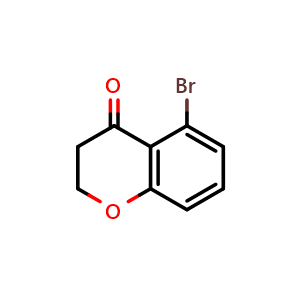 Chemical structure of 5-bromochroman-4-one , CAS 1199782-67-6, AChemBlock S87415