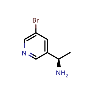 Chemical structure of (R)-1-(5-bromopyridin-3-yl)ethan-1-amine , CAS 1212905-37-7, AChemBlock S87430