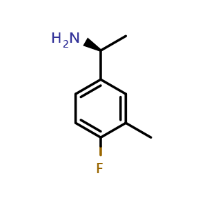 Chemical structure of (S)-1-(4-fluoro-3-methylphenyl)ethan-1-amine , CAS 1213299-63-8, AChemBlock S87440