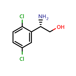 Chemical structure of (S)-2-amino-2-(2,5-dichlorophenyl)ethan-1-ol , CAS 1213415-66-7, AChemBlock S87444