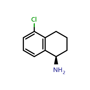 Chemical structure of (R)-5-chloro-1,2,3,4-tetrahydronaphthalen-1-amine , CAS 1213589-52-6, AChemBlock S87447