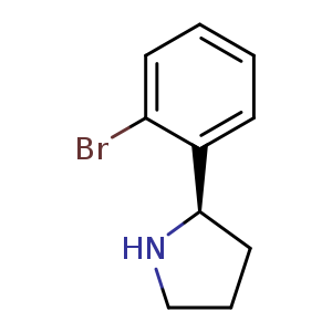 Chemical structure of (R)-2-(2-bromophenyl)pyrrolidine , CAS 1217757-46-4, AChemBlock S87460