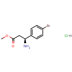 Chemical structure of methyl (S)-3-amino-3-(4-bromophenyl)propanoate hydrochloride , CAS 1245606-63-6, AChemBlock S87473