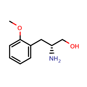 Chemical structure of (R)-2-amino-3-(2-methoxyphenyl)propan-1-ol , CAS 1255037-24-1, AChemBlock S87482