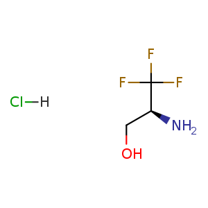 Chemical structure of (S)-2-amino-3,3,3-trifluoropropan-1-ol hydrochloride , CAS 1255946-09-8, AChemBlock S87484
