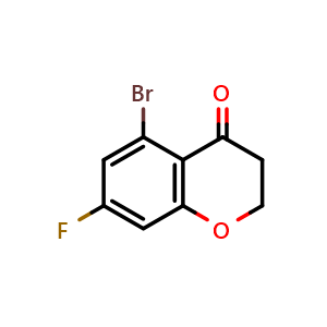 Chemical structure of 5-bromo-7-fluorochroman-4-one , CAS 1260008-29-4, AChemBlock S87493
