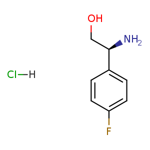 Chemical structure of (S)-2-amino-2-(4-fluorophenyl)ethan-1-ol hydrochloride , CAS 1269773-21-8, AChemBlock S87507