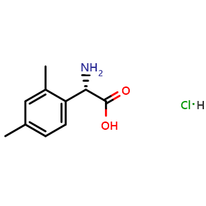 Chemical structure of (S)-2-amino-2-(2,4-dimethylphenyl)acetic acid hydrochloride , CAS 1391458-97-1, AChemBlock S87606