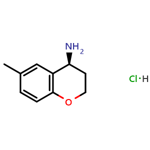 Chemical structure of (S)-6-Methylchroman-4-amine hydrochloride , CAS 1392218-82-4, AChemBlock S87623