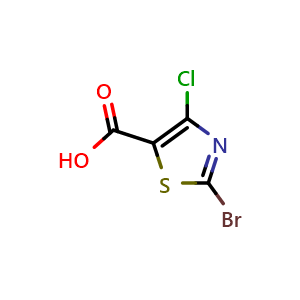 Chemical structure of 2-bromo-4-chlorothiazole-5-carboxylic acid , CAS 139670-04-5, AChemBlock S87626