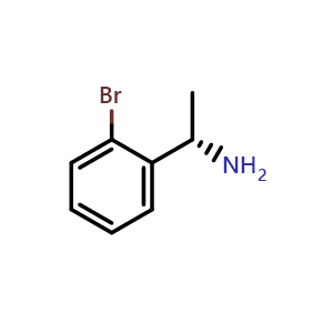 Chemical structure of (S)-1-(2-bromophenyl)ethan-1-amine , CAS 140632-12-8, AChemBlock S87628