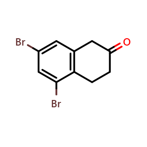 Chemical structure of 5,7-dibromo-3,4-dihydronaphthalen-2(1H)-one , CAS 144066-44-4, AChemBlock S87635