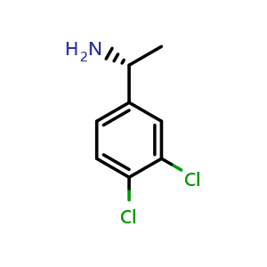 Chemical structure of (R)-1-(3,4-dichlorophenyl)ethan-1-amine , CAS 150520-10-8, AChemBlock S87651