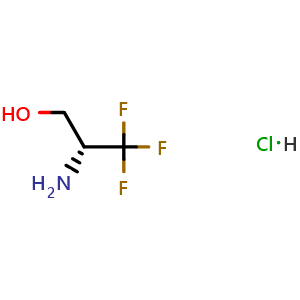 Chemical structure of (R)-2-amino-3,3,3-trifluoropropan-1-ol hydrochloride , CAS 172490-05-0, AChemBlock S87675