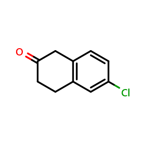 Chemical structure of 6-chloro-3,4-dihydronaphthalen-2(1H)-one , CAS 17556-18-2, AChemBlock S87678