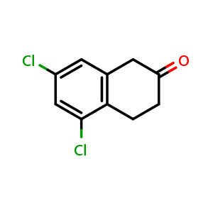 Chemical structure of 5,7-dichloro-3,4-dihydronaphthalen-2(1H)-one , CAS 17556-20-6, AChemBlock S87680
