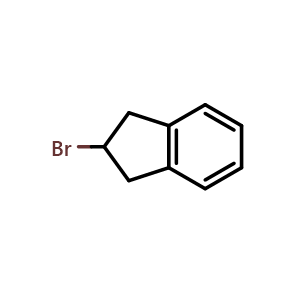 Chemical structure of 2-bromo-2,3-dihydro-1H-indene , CAS 17623-96-0, AChemBlock S87681