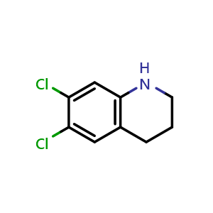 Chemical structure of 6,7-dichloro-1,2,3,4-tetrahydroquinoline , CAS 1783400-57-6, AChemBlock S87682