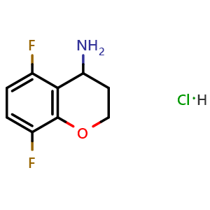 Chemical structure of 5,8-difluorochroman-4-amine hydrochloride , CAS 1810070-13-3, AChemBlock S87697
