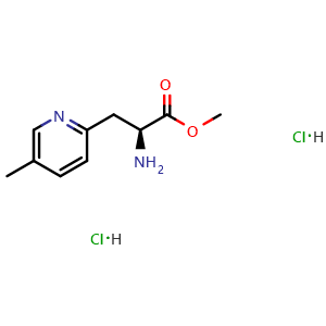 Chemical structure of methyl (S)-2-amino-3-(5-methylpyridin-2-yl)propanoate dihydrochloride , CAS 1810074-68-0, AChemBlock S87702