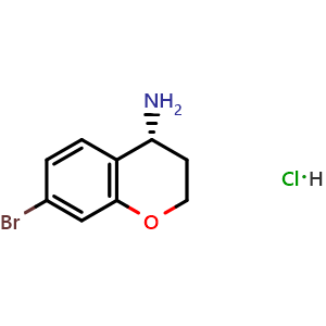 Chemical structure of (R)-7-bromochroman-4-amine hydrochloride , CAS 1810074-70-4, AChemBlock S87704