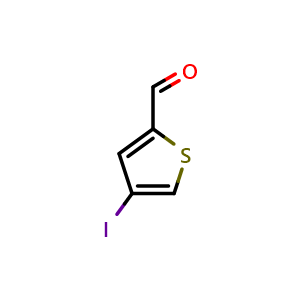 Chemical structure of 4-iodothiophene-2-carbaldehyde , CAS 18812-38-9, AChemBlock S87723