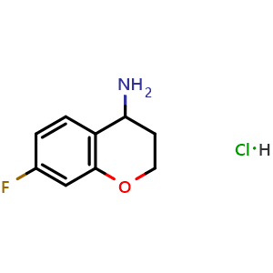 Chemical structure of 7-fluorochroman-4-amine hydrochloride , CAS 191608-21-6, AChemBlock S87731