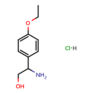 Chemical structure of 2-amino-2-(4-ethoxyphenyl)ethan-1-ol hydrochloride , CAS 1955522-88-9, AChemBlock S87735