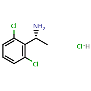 Chemical structure of (R)-1-(2,6-dichlorophenyl)ethan-1-amine hydrochloride , CAS 1982270-14-3, AChemBlock S87750