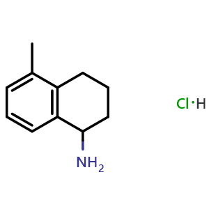 Chemical structure of 5-methyl-1,2,3,4-tetrahydronaphthalen-1-amine hydrochloride , CAS 1989671-48-8, AChemBlock S87752