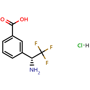 Chemical structure of (R)-3-(1-amino-2,2,2-trifluoroethyl)benzoic acid hydrochloride , CAS 2055848-93-4, AChemBlock S87764