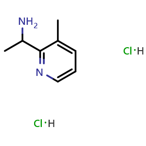 Chemical structure of 1-(3-methylpyridin-2-yl)ethan-1-amine dihydrochloride , CAS 2061979-75-5, AChemBlock S87768