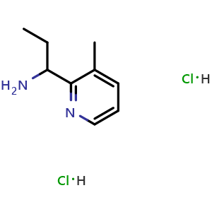 Chemical structure of 1-(3-methylpyridin-2-yl)propan-1-amine dihydrochloride , CAS 2061979-76-6, AChemBlock S87769