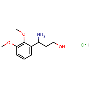Chemical structure of 3-amino-3-(2,3-dimethoxyphenyl)propan-1-ol hydrochloride , CAS 2135331-86-9, AChemBlock S87803