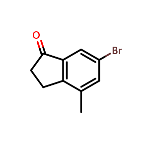 Chemical structure of 6-bromo-4-methyl-2,3-dihydro-1H-inden-1-one , CAS 24078-18-0, AChemBlock S87827