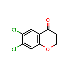 Chemical structure of 6,7-Dichlorochroman-4-one , CAS 27407-06-3, AChemBlock S87833