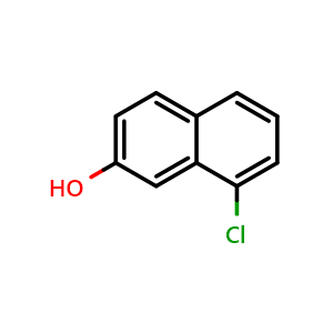 Chemical structure of 8-chloronaphthalen-2-ol , CAS 29921-50-4, AChemBlock S87845