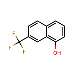 Chemical structure of 7-(Trifluoromethyl)naphthalen-1-ol , CAS 33533-46-9, AChemBlock S87865