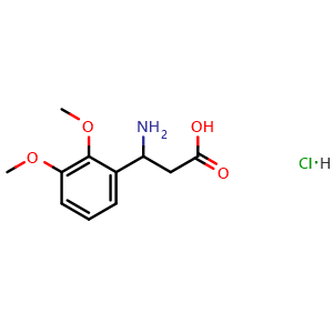 Chemical structure of 3-amino-3-(2,3-dimethoxyphenyl)propanoic acid hydrochloride , CAS 36412-23-4, AChemBlock S87874