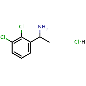 Chemical structure of 1-(2,3-dichlorophenyl)ethan-1-amine hydrochloride , CAS 39959-66-5, AChemBlock S87886