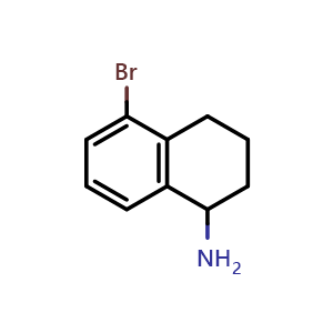 Chemical structure of 5-bromo-1,2,3,4-tetrahydronaphthalen-1-amine , CAS 405142-63-4, AChemBlock S87888