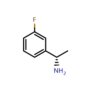 Chemical structure of (S)-1-(3-fluorophenyl)ethan-1-amine , CAS 444643-09-8, AChemBlock S87897