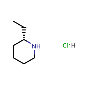 Chemical structure of (S)-2-ethylpiperidine hydrochloride , CAS 558479-16-6, AChemBlock S87928