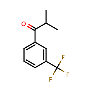 Chemical structure of 2-methyl-1-(3-(trifluoromethyl)phenyl)propan-1-one , CAS 586369-93-9, AChemBlock S87934