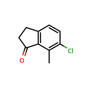 Chemical structure of 6-chloro-7-methyl-2,3-dihydro-1H-inden-1-one , CAS 628732-10-5, AChemBlock S87951