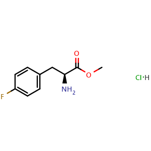 Chemical structure of methyl (S)-2-amino-3-(4-fluorophenyl)propanoate hydrochloride , CAS 64231-55-6, AChemBlock S87956