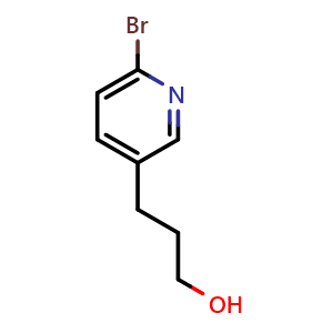 Chemical structure of 3-(6-bromopyridin-3-yl)propan-1-ol , CAS 656827-76-8, AChemBlock S87959